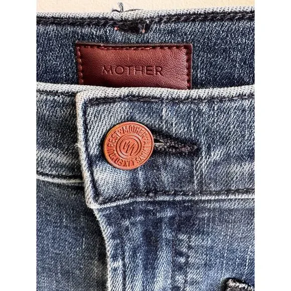 Mother The Hustler Patch Pocket Ankle Fray Jeans Sz 27 - Picture 7 of 12